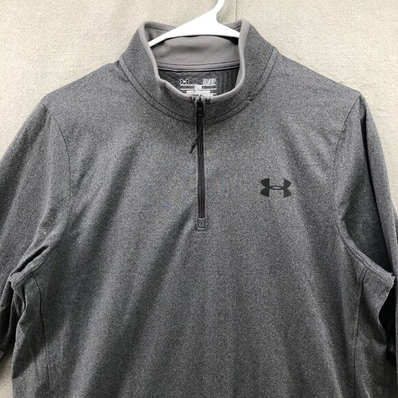 Under Armour 1/4 Zip Pullover Mens S Long Sleeve T Shirt Gray Coldgear Loose - Picture 4 of 12
